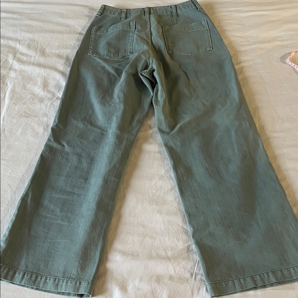 Outerknown Wide Leg Cropped Pants sz 27 sage green/green grey - Picture 8 of 8
